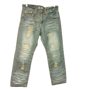 Cstar Ciano Farmer Blue Denim‎ Jeans Men 905 Classic Fit Distressed Size 32